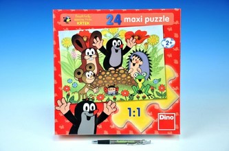 Puzzle Maxi Krtek na krtině 66x47cm v krabici 24dílků