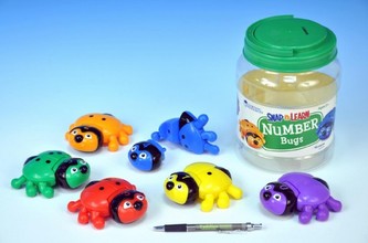 Broučci s čísly rozkládací plast 11cm 18ks v dóze