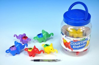 Počítací sloni plast 11cm 10ks v dóze
