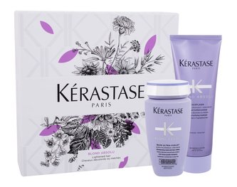 Kérastase Blond Absolu šampon Blond Absolu Bain Ultra-Violet Anti-Brass Purple Shampoo 250 ml + balzám na vlasy Blond Absolu Cicaflash Intense Fortifying Treatment 250 ml