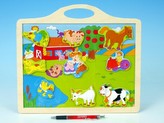 Magnetická tabulka farma dřevo 33x25cm