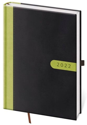 Diář 2022 týdenní A5 Bora - černo/zelená