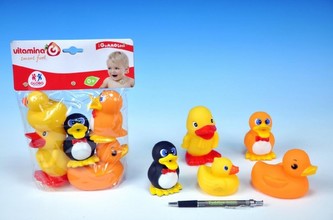 Kačenky gumové 6-9cm do vany 5ks 0m+ v sáčku