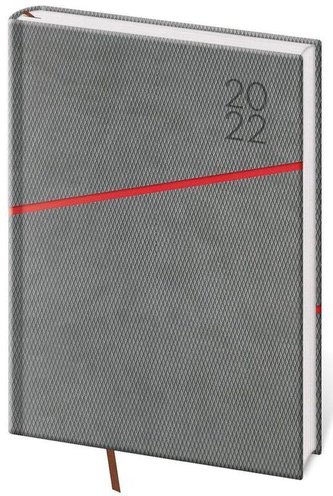 Diář 2022 Grife - šedo/červený, týdenní, A5