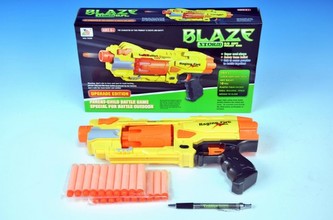 Pistole na pěnové náboje plast 34cm na baterie 3xAA v krabici