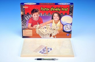Postav dřevěný hrad v krabici 35x25x4cm