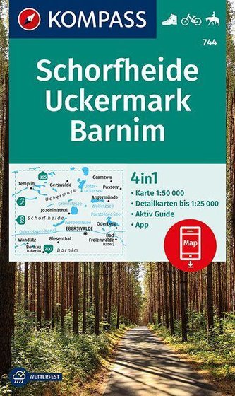 KOMPASS Wanderkarte Schorfheide, Uckermark, Barnim 1:50 000