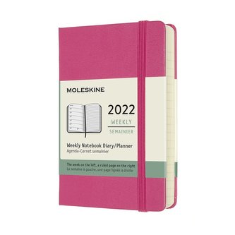 Moleskine Plánovací zápisník 2022 tvrdý růžový S