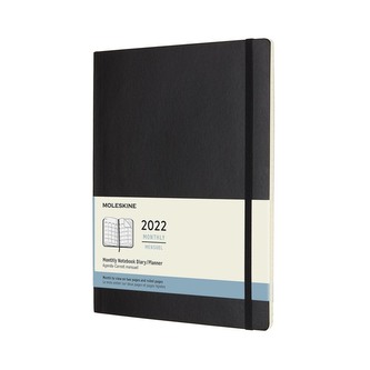 Moleskine Měsíční diář 2022 měkký černý XL
