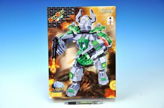 Stavebnice BanBao Beast Fighter bojovník Ektas na baterie se světlem 215ks v krabici 24x33x7cm