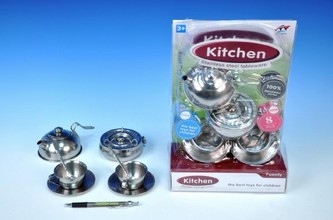 Dětské nádobí čajová sada plech 8ks na kartě