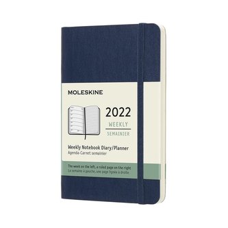 Moleskine Plánovací zápisník 2022 měkký modrý S