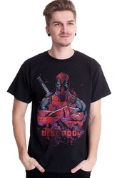 Pánské tričko Marvel|Deadpool: Pose Splat (M) černá bavlna