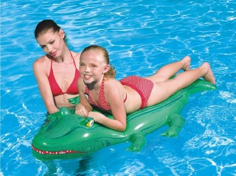 Lehátko krokodýl nafukovací s úchytem 168x79cm v krabičce