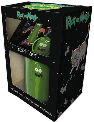 Dárkový set Ricky a Morty -  hrnek, podtácek, klíčenka