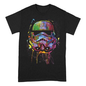 Pánské tričko Star Wars|Hvězdné války: Paint Splats Helmet (L) černá bavlna