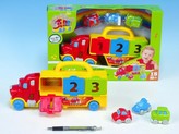 Vkládačka auto nákladní 28cm se zvukem a světlem + 3 auta v krabičce od 18 měsíců