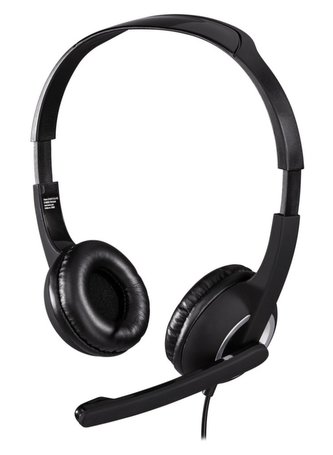 HAMA headset Essential HS 300/ drátová sluchátka + mikrofon/ 2x 3,5 mm jack/ citlivost 106 dB/mW/ černá