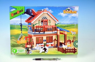 Stavebnice BanBao Farma domeček 315ks + 3 figurky v krabici
