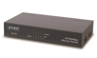 Planet FSD-503 switch 5x 10/100Base-TX, 10\", kov, fanless