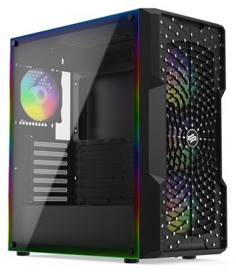 SilentiumPC skříň MidT Astrum AT6V EVO TG ARGB/ ATX/ 2xUSB 3.2/ 1xUSB C 3.2/ 4x120 fan/ Pure Black