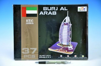 Pěnové puzzle 3D Dubai hotel 37 dílků v krabici 30x21x3cm