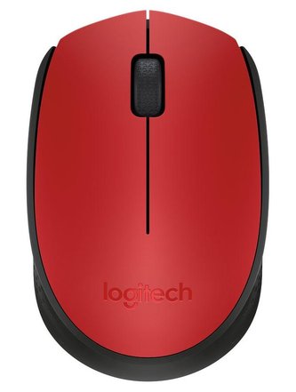 Logitech myš M171/ Bezdrátová/ Optická/ 1000dpi/ USB přijímač/ červená