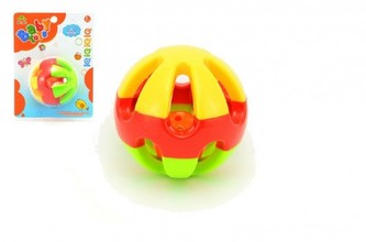 Chrastítko koule plast na kartě 3m+