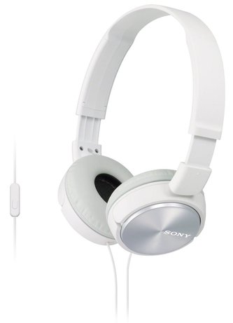 SONY headset náhlavní MDRZX310APW/ sluchátka drátová + mikrofon/ 3,5mm jack/ citlivost 98 dB/mW/ bílá