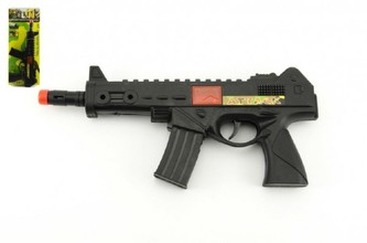 Samopal plast 32cm na setrvačník jiskřící na kartě