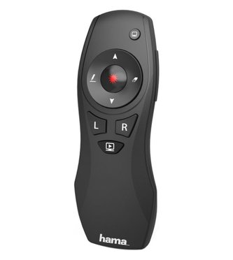 HAMA bezdrátový prezentér X-Pointer 6v1 s funkcí myši/ dosah 15 m/ USB/ černý HAMA bezdrátový prezentér X-Pointer 6v1 s funkcí myši/ dosah 15 m/ USB/ černý