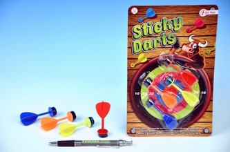 Terč + lepící šipky 4ks plast na kartě