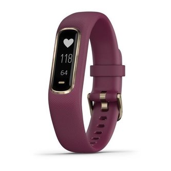 GARMIN chytrý elegantní fitness náramek vivoSmart4 Optic Merlot/Rose Gold (velikost S/M)