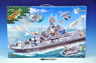 Stavebnice BanBao Loď bitevní 858ks + 7 figurek v krabici 60x41x8cm
