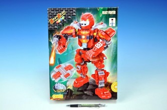 Stavebnice BanBao bojovník robot na baterie se světlem 228ks + 1 figurka v krabici 24x33x7cm