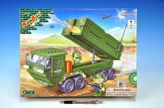 Stavebnice BanBao Raketomet 308ks + 2 figurky v krabici 37,5x28,5x6,5cm