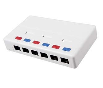 Solarix Eth.Zás. rozvodný box na om. 6xRJ45 UTP c5e