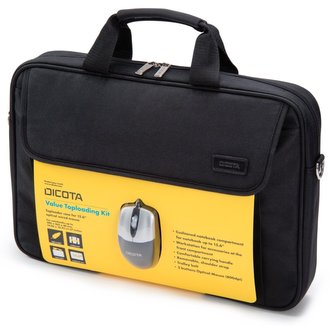 DICOTA brašna na notebook Value Toploader Kit/ do 15,6\"/ černá + myš