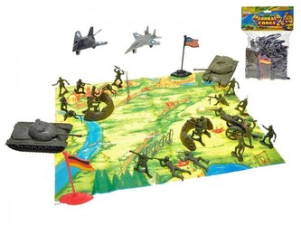 Sada vojáci s mapou a doplňky v sáčku