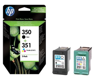 HP 350 Černá/351 Tříbarevná originální inkoustová kazeta – dvojbalení