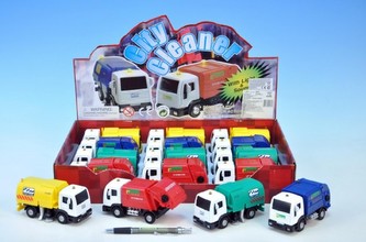 Auto popeláři kov/plast 12cm na zpětné natažení na baterie se zvukem se světlem 4 barvy