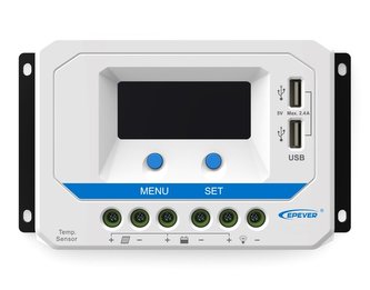 EPsolar VS3024AU solární PWM regulátor 12/24 V, 30 A, USB, vstup 50V