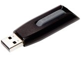 USB flash disk "V3", černá-šedá, 64GB, USB 3.0, 60/12MB/sec, VERBATIM