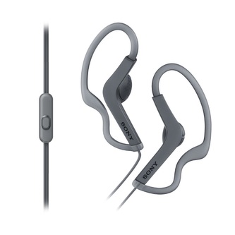 SONY headset do uší MDRAS210APB/ sluchátka drátová + mikrofon/ sportovní/ 3,5mm jack/ citlivost 104 dB/mW/ černá