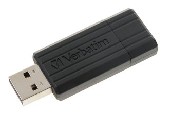 USB flash disk "PinStripe", černá, 64GB, USB 2.0, 10/4MB/sec, VERBATIM