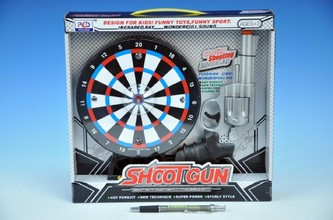 Pistole plast 21x12x4cm s terčem v krabici