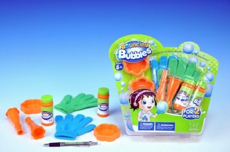 Bublifuk 2x56ml skákající bubliny s rukavicí 2ks pro dva hráče na kartě