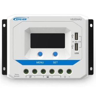EPsolar VS2024AU solární PWM regulátor 12/24 V, 20 A, USB, vstup 50V