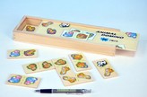 Domino se zvířátky dřevo 30x10x3,5cm 28ks v dřevěné krabičce od 10 měsíců