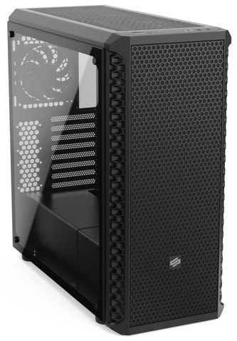 SilentiumPC skříň MidT Signum SG7V TG Pure Black / 2x USB 3.0 / 4x 120mm fan / tvrzené sklo / černá